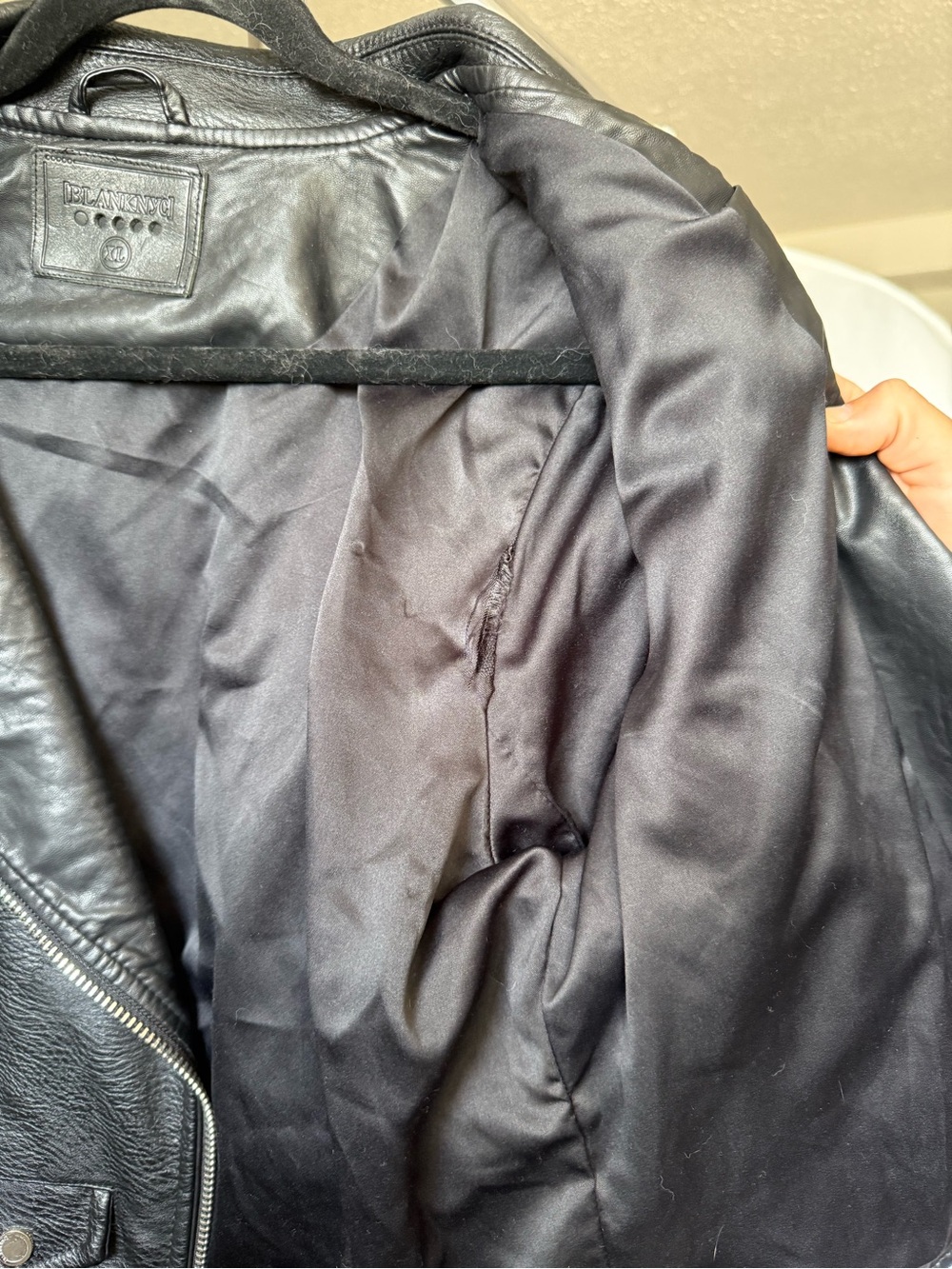 Blank NYC Black Leather Asymmetrical Moto Jacket - Picture 3 of 5